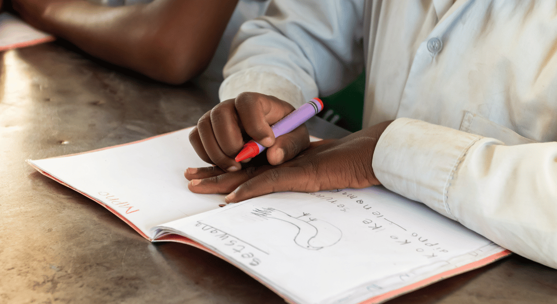 learner , exercise book , crayon ,